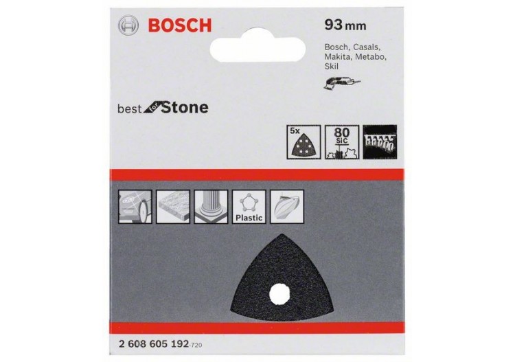 Disque abrasif F355, pack de 5 93 mm, 80 Pack de 5 - 2608605192 - Bosch
