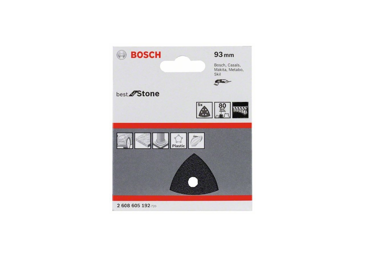 Disque abrasif F355, pack de 5 93 mm, 80 Pack de 5 - 2608605192 - Bosch