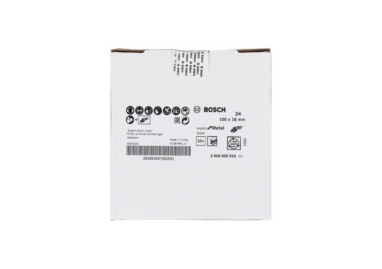 Disque abrasif sur fibres R444, Expert for Metal 100 mm, 16 mm, 24 - 2608606916 - Bosch