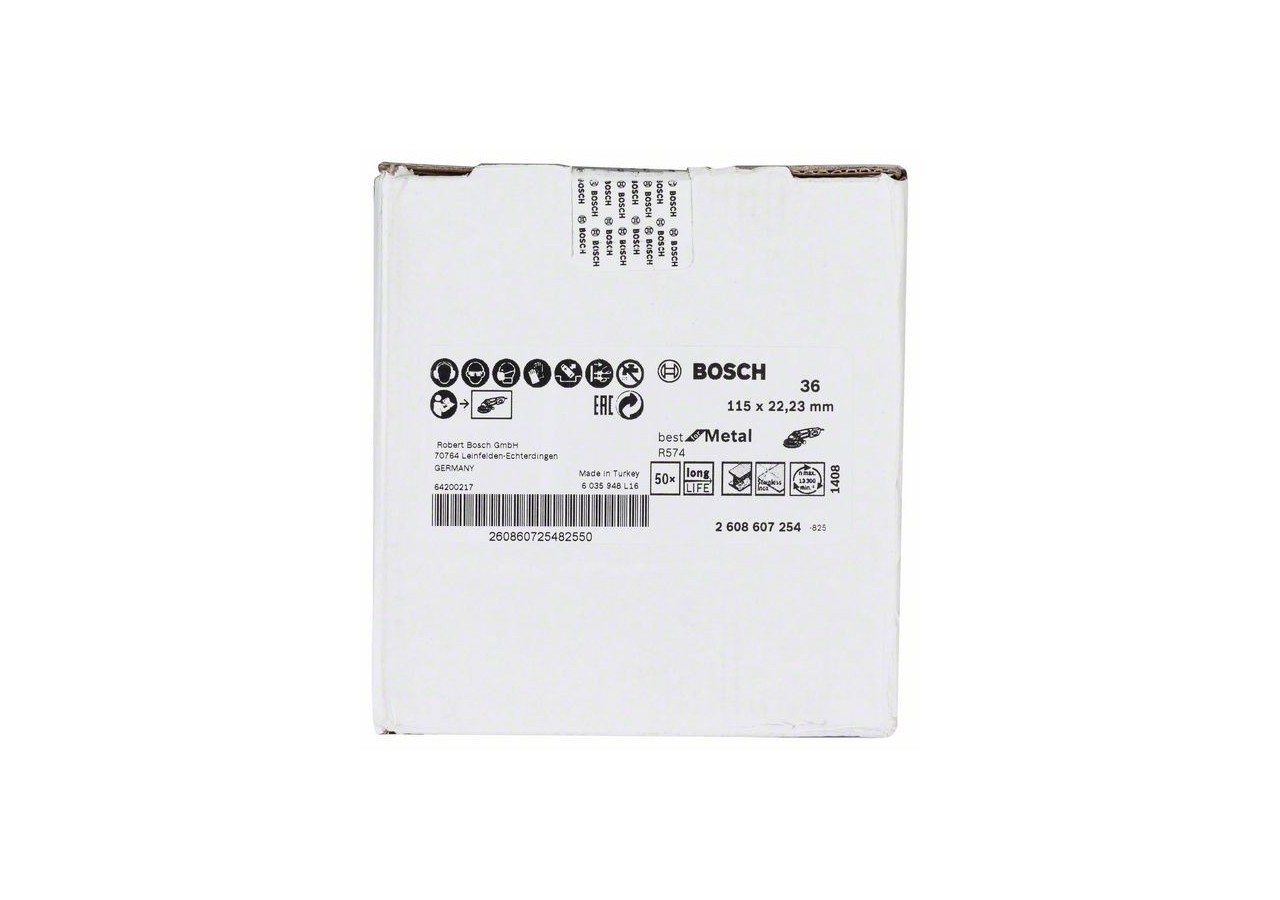 Disque abrasif sur fibres R574, Best for Metal D : 115 mm  G : 36 - 2608607254 - Bosch