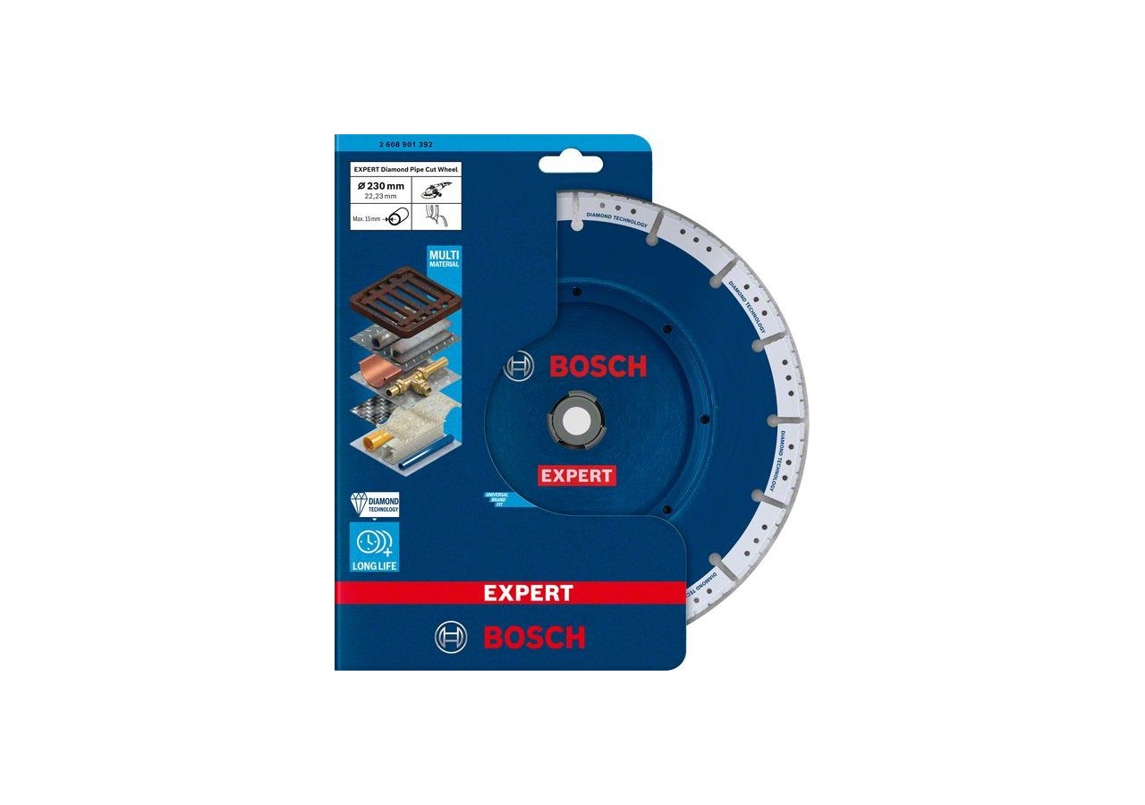 Disque diamanté 2 en 1 à couper et chanfreiner les tuyaux EXPERT Ø 230 x 22,23 mm - 2608901392 - Bosch