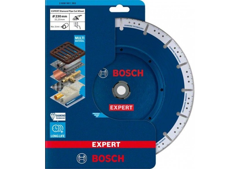 Disque diamanté 2 en 1 à couper et chanfreiner les tuyaux EXPERT Ø 230 x 22,23 mm - 2608901392 - Bosch