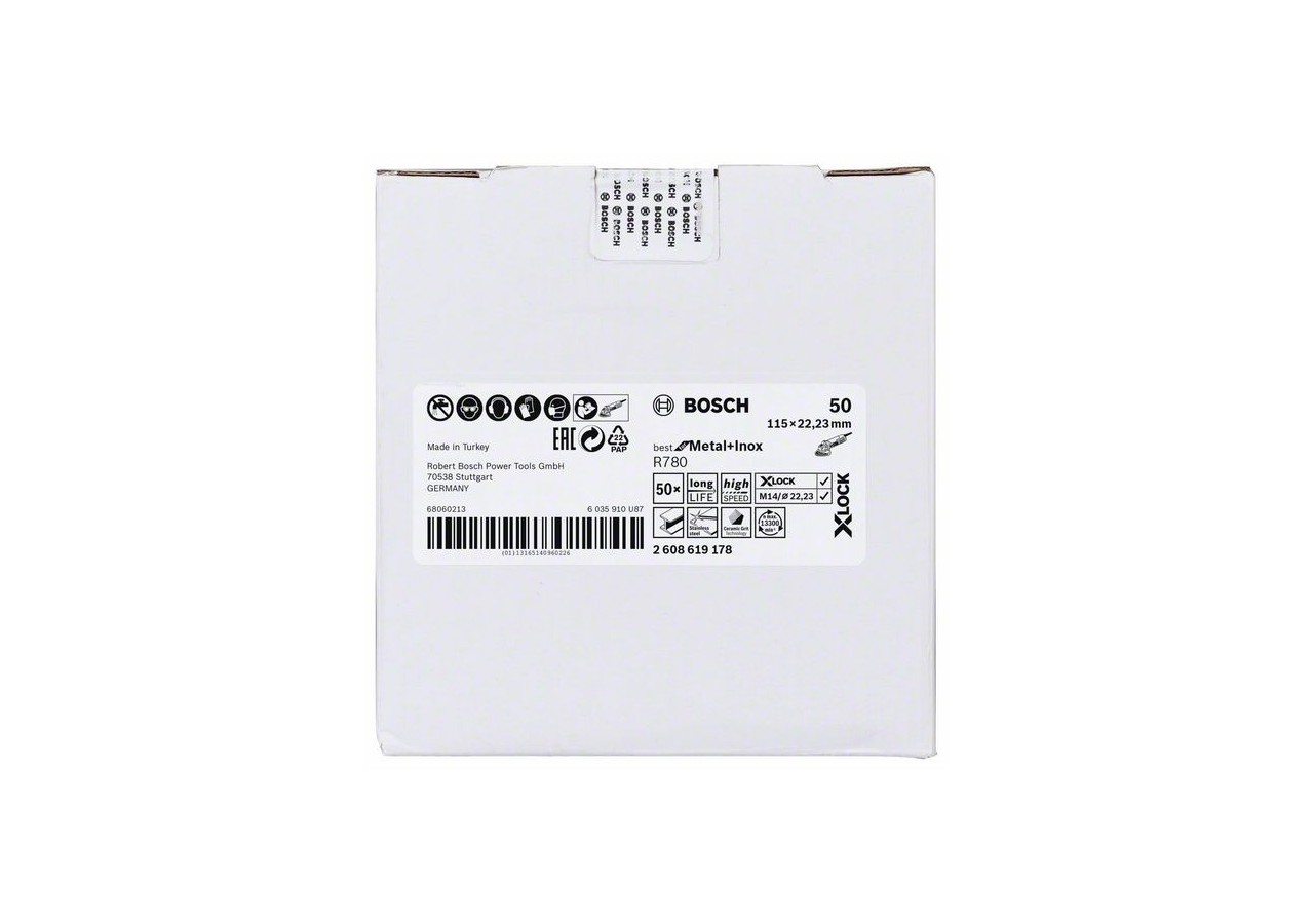Disque en fibre X-LOCK, 115 mm, G 50, trou en étoile, R780 Best for Metal+Inox - EN 13743 - 2608619178 - Bosch