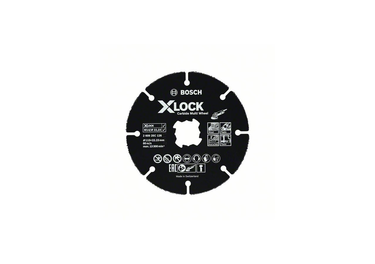Disques à tronçonner Carbide Multi Wheel X-LOCK 115mm 1 mm 22,23 mm - 260925C126 - Bosch
