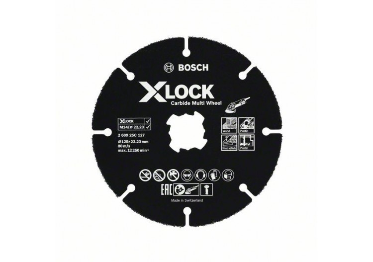 Disques à tronçonner Carbide Multi Wheel X-LOCK 125 mm 1 mm 22,23 mm - 260925C127 - Bosch