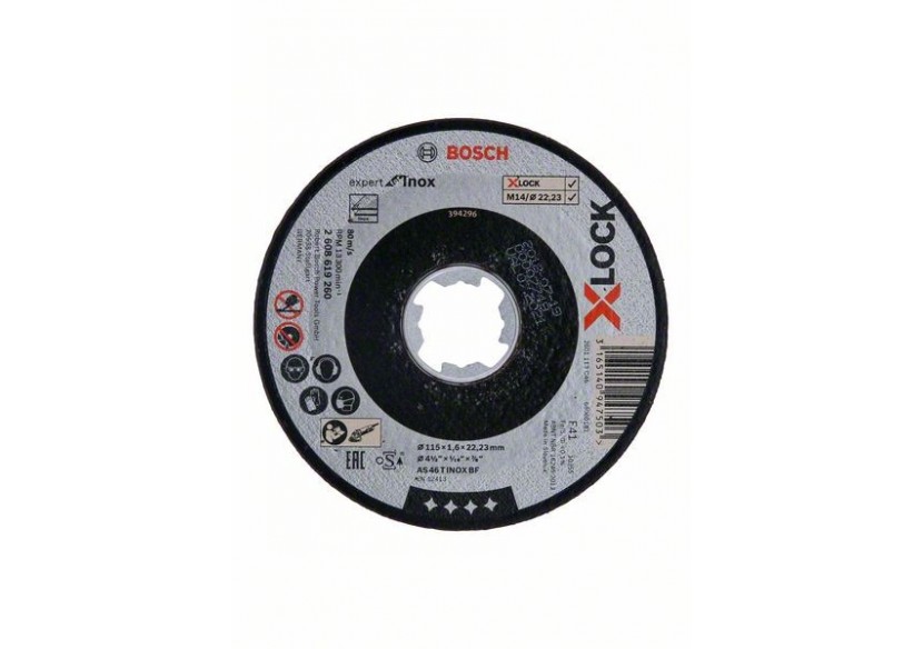 1 disque à tronçonner X-LOCK pour l'Inox Expert for moyeu plat 115x1,6mm - 2608619260 - Bosch 1 disque à tronçonner X-LOCK pour l'Inox Expert for moyeu plat 115x1,6mm - 2608619260 - Bosch