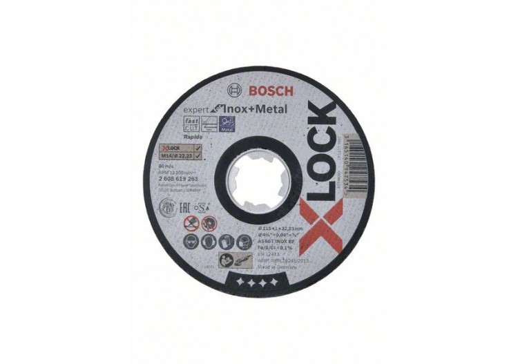 1 disque à tronçonner X-LOCK pour le Métal Expert for moyeu plat 115x1,0mm - 2608619263 - Bosch