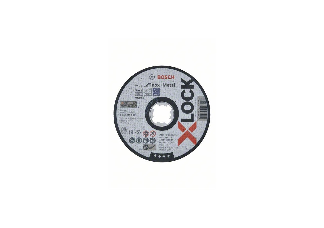 1 disque à tronçonner X-LOCK pour le Métal Expert for moyeu plat 125x1,0mm - 2608619264 - Bosch