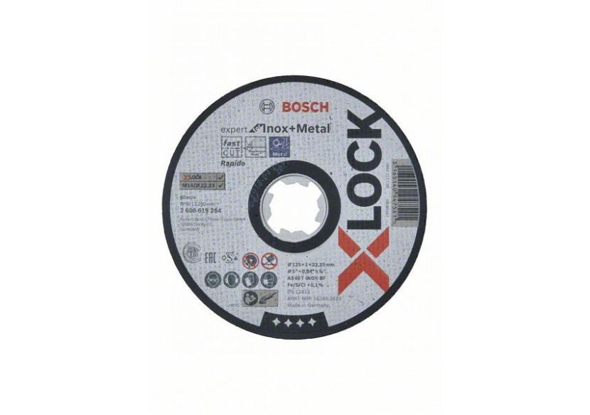 1 disque à tronçonner X-LOCK pour le Métal Expert for moyeu plat 125x1,0mm - 2608619264 - Bosch 1 disque à tronçonner X-LOCK pour le Métal Expert for moyeu plat 125x1,0mm - 2608619264 - Bosch