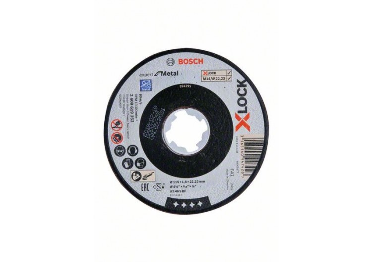 1 disque à tronçonner X-LOCK pour le Métal Expert for moyeu plat 115x1,6mm - 2608619252 - Bosch