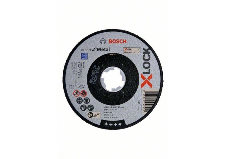 1 disque à tronçonner X-LOCK pour le Métal Expert for moyeu plat 125x2,5mm - 2608619255 - Bosch