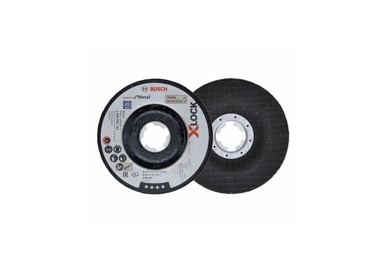 Disques abrasifs X-LOCK Expert for Metal A 30 T BF, 115 mm, 6,0 mm - 260925C122 - Bosch