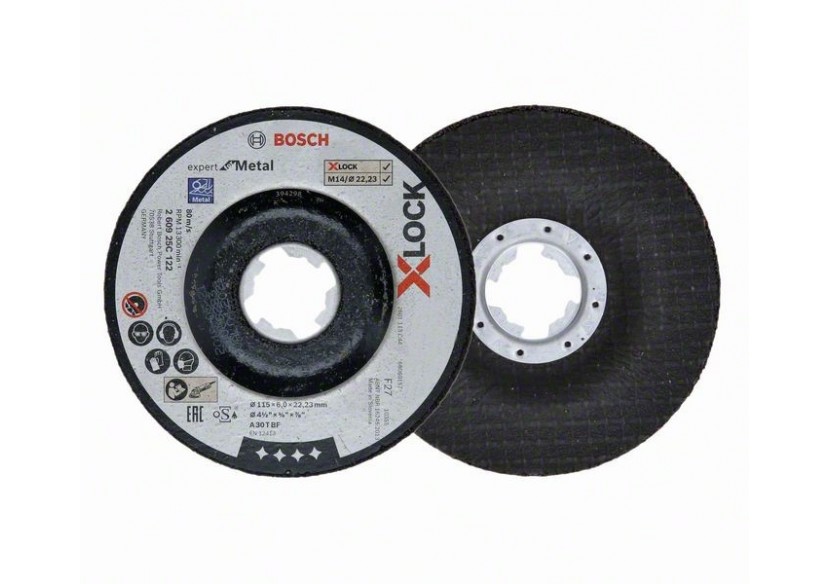 Disques abrasifs X-LOCK Expert for Metal A 30 T BF, 115 mm, 6,0 mm - 260925C122 - Bosch Disques abrasifs X-LOCK Expert for Metal A 30 T BF, 115 mm, 6,0 mm - 260925C122 - Bosch