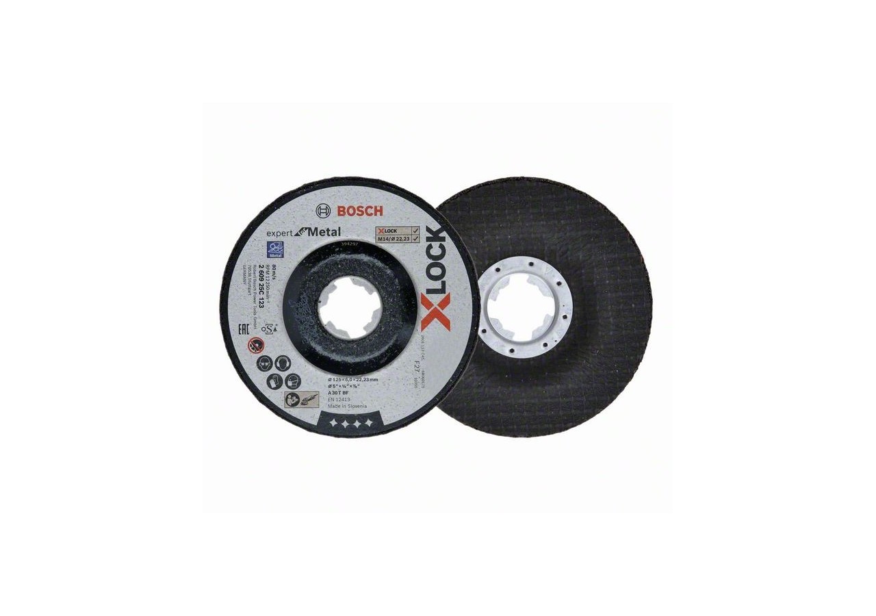 Disques abrasifs X-LOCK Expert for Metal A 30 T BF, 125 mm, 6,0 mm - 260925C123 - Bosch