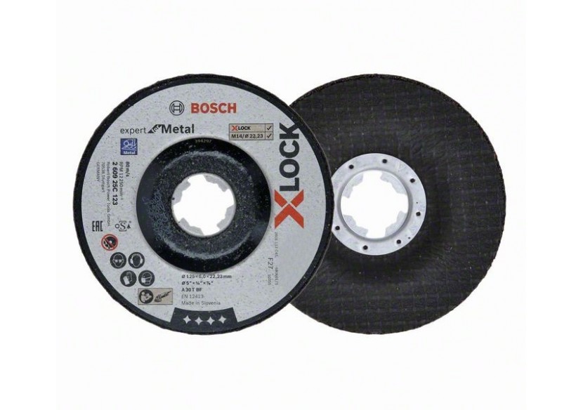 Disques abrasifs X-LOCK Expert for Metal A 30 T BF, 125 mm, 6,0 mm - 260925C123 - Bosch Disques abrasifs X-LOCK Expert for Metal A 30 T BF, 125 mm, 6,0 mm - 260925C123 - Bosch