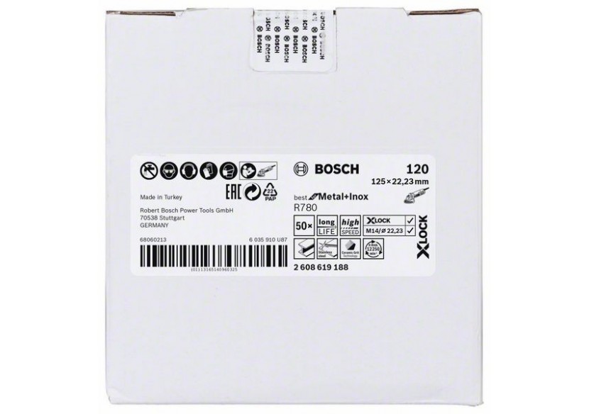 XLock Disque Fibre BfMetal+Inox 125 G120 - 2608619188 - Bosch XLock Disque Fibre BfMetal+Inox 125 G120 - 2608619188 - Bosch
