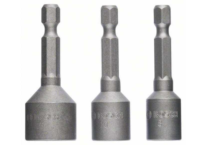 Douilles, set de 3 pièces 50 mm  8, 10, 13 mm Douilles, set de 3 pièces - 2608551078 - Bosch Douilles, set de 3 pièces 50 mm  8, 10, 13 mm Douilles, set de 3 pièces - 2608551078 - Bosch