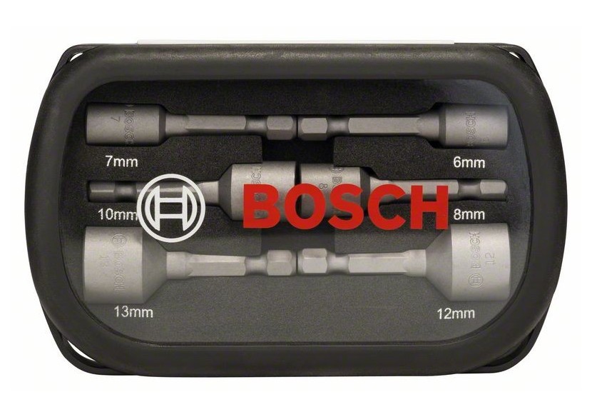 Douilles, set de 6 pièces 50 mm 6, 7, 8, 10, 12, 13 mm Douilles, set de 6 pièces - 2608551079 - Bosch Douilles, set de 6 pièces 50 mm 6, 7, 8, 10, 12, 13 mm Douilles, set de 6 pièces - 2608551079 - Bosch