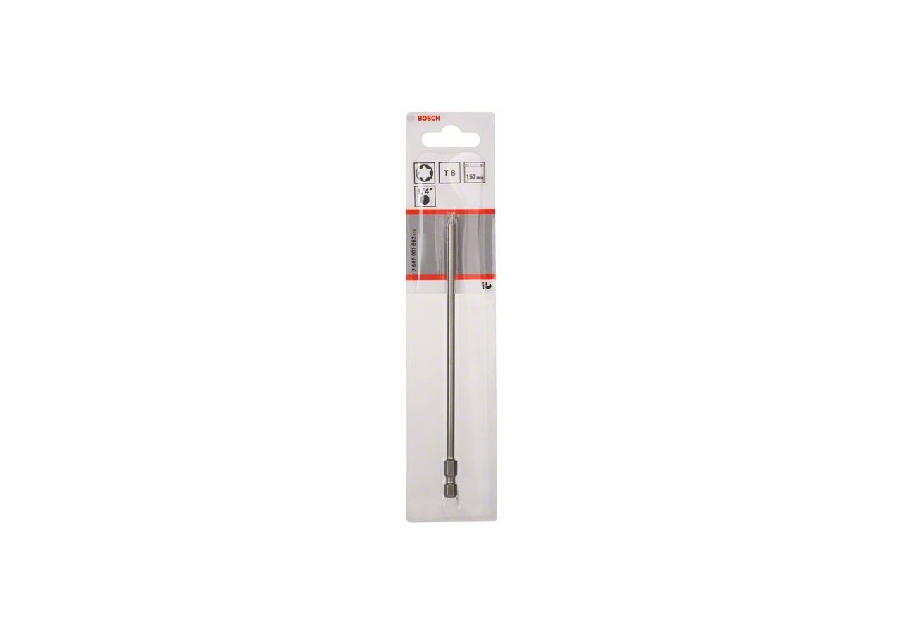 1 Embout de vissage qualité extra-dure T8 emmanchement hexagonal 152mm - 2607001662 - Bosch