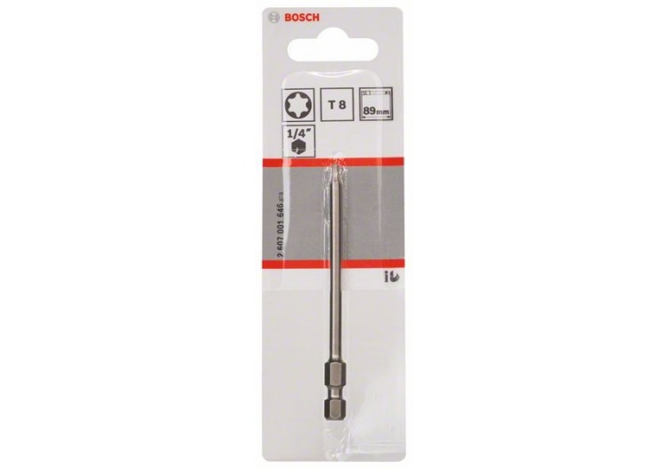 1 Embout de vissage qualité extra-dure T8 emmanchement hexagonal 89mm - 2607001646 - Bosch
