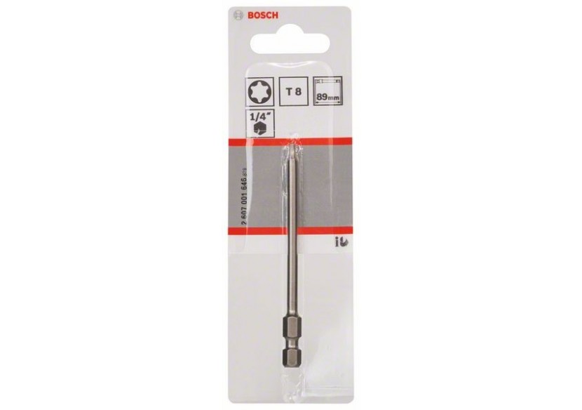 1 Embout de vissage qualité extra-dure T8 emmanchement hexagonal 89mm - 2607001646 - Bosch