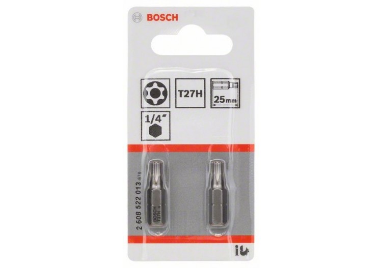 2 Embouts de vissage qualité extra-dure T27H emmanchement hexagonal 25mm - 2608522013 - Bosch