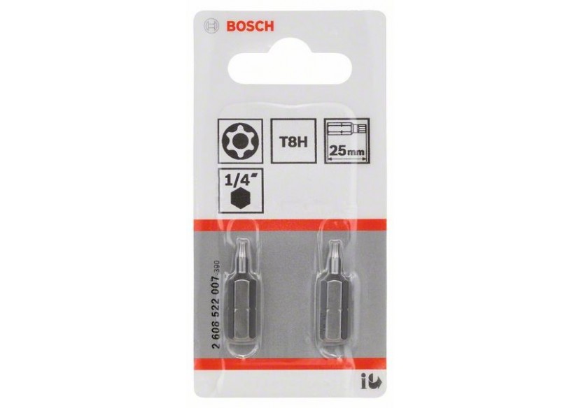 2 Embouts de vissage qualité extra-dure T8H emmanchement hexagonal 25mm - 2608522007 - Bosch 2 Embouts de vissage qualité extra-dure T8H emmanchement hexagonal 25mm - 2608522007 - Bosch