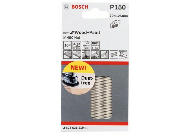 Feuille abrasive 70 x 125 mm, 150 - 2608621219 - Bosch