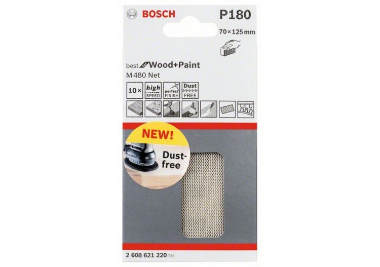 Feuille abrasive 70 x 125 mm, 180 - 2608621220 - Bosch