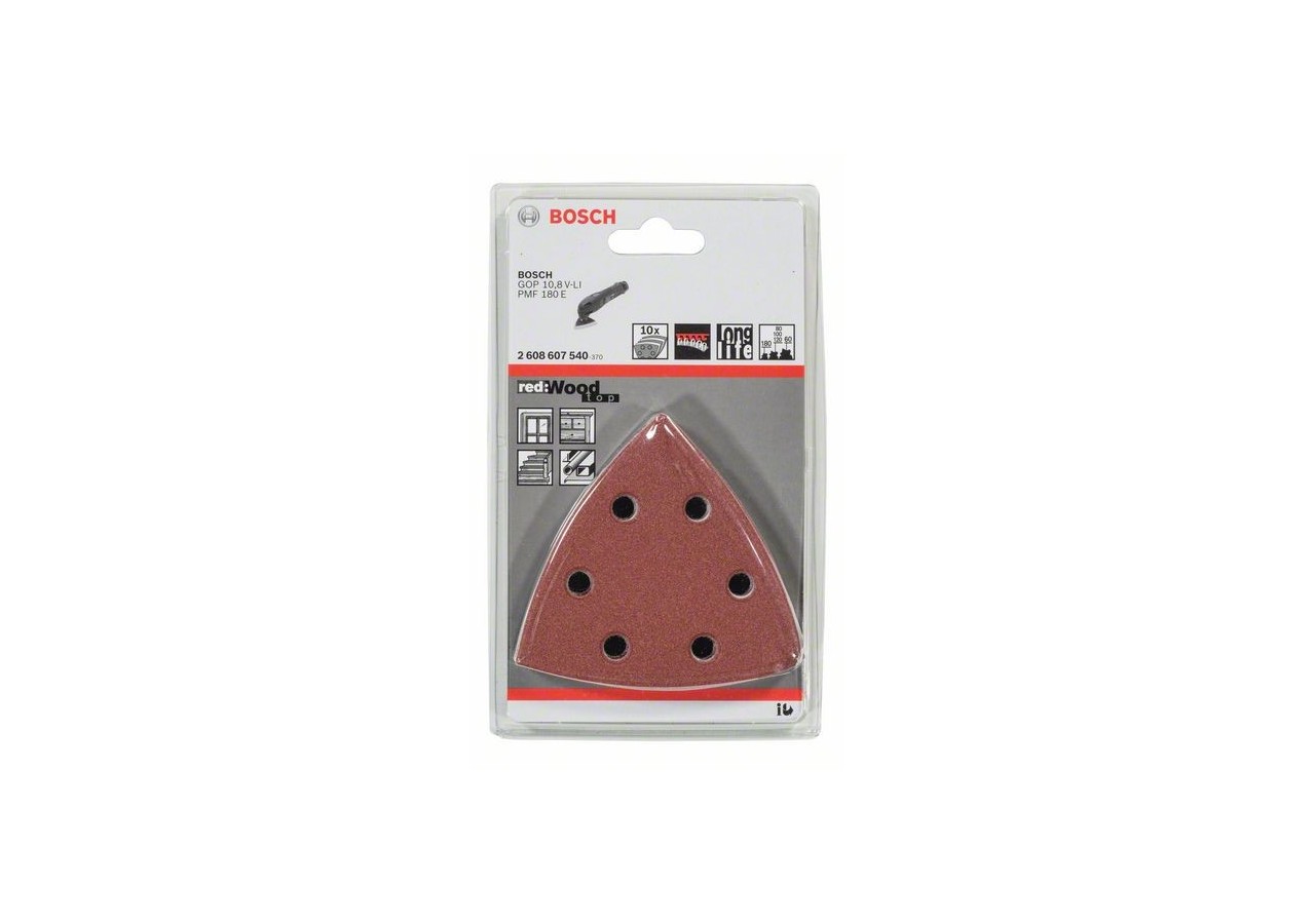 Feuille abrasive C430, pack de 10 93 mm 60 80 120 180 240 - 2608607540 - Bosch