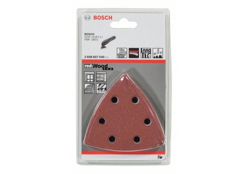 Feuille abrasive C430, pack de 10 93 mm 60 80 120 180 240 - 2608607540 - Bosch Feuille abrasive C430, pack de 10 93 mm 60 80 120 180 240 - 2608607540 - Bosch