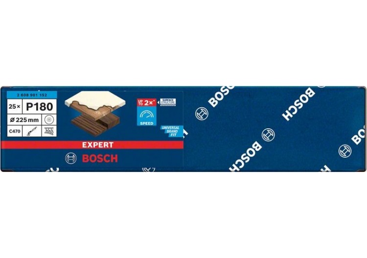 Feuille abrasive Expert C470 pour ponceuses excentriques 225 mm, 19 trous, G 180 25 pces - 2608901152 - Bosch 2