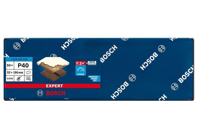 Feuille abrasive Expert C470 pour ponceuses excentriques 93 x 186 mm, G 40 50 pces - 2608900935 - Bosch Feuille abrasive Expert C470 pour ponceuses excentriques 93 x 186 mm, G 40 50 pces - 2608900935 - Bosch