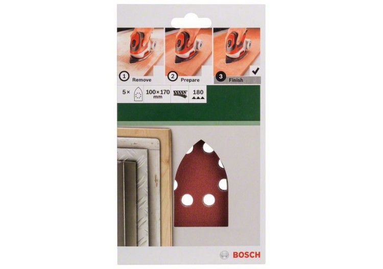 Feuilles abrasives pour ponceuse multi, set de 5 pièces G : 180 - 2609256A77 - Bosch