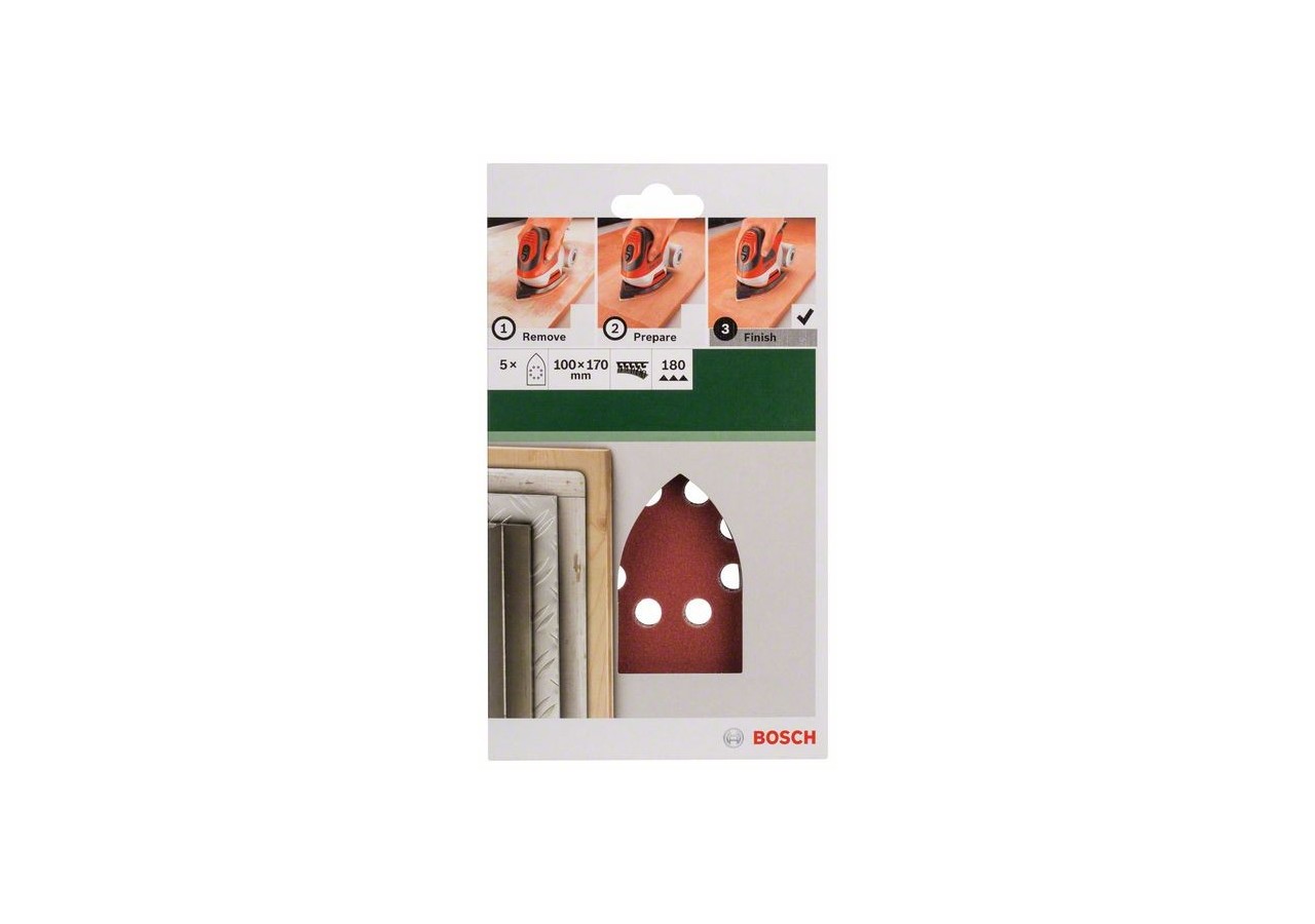Feuilles abrasives pour ponceuse multi, set de 5 pièces G : 180 - 2609256A77 - Bosch