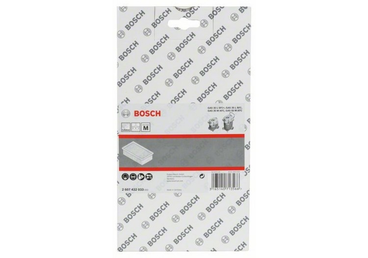 Filtre plissé plat en cellulose pour GAS 35-55 Filtre plissé plat en cellulose - 2607432033 - Bosch