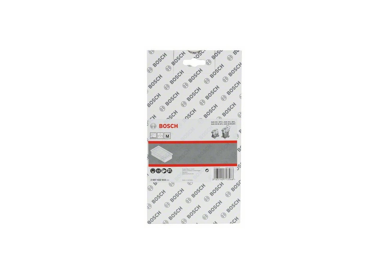 Filtre plissé plat en cellulose pour GAS 35-55 Filtre plissé plat en cellulose - 2607432033 - Bosch
