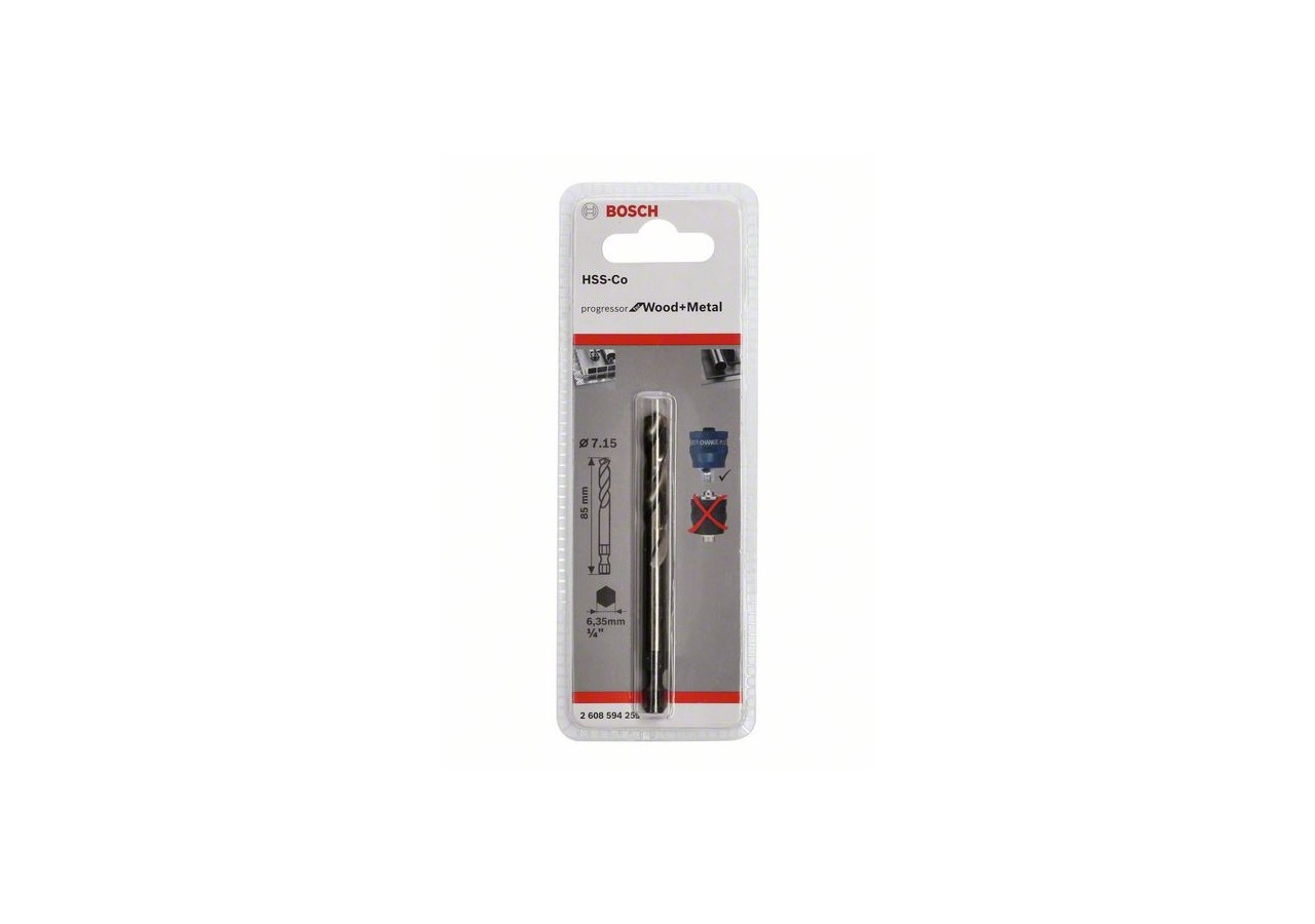 Foret de centrage Plus HSS-Co Ø 7,15 x 85 mm - 2608594255 - Bosch