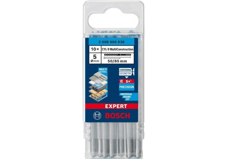 Foret Expert MultiConstruction CYL-9 5 x 50 x 85 mm, d 5 mm - 2608900638 - Bosch