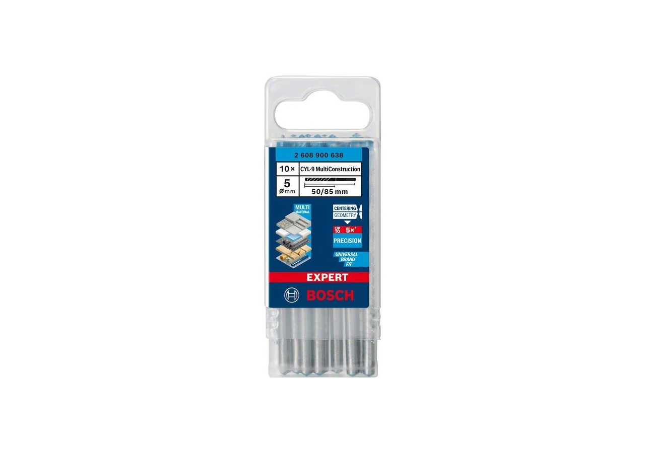 Foret Expert MultiConstruction CYL-9 5 x 50 x 85 mm, d 5 mm - 2608900638 - Bosch
