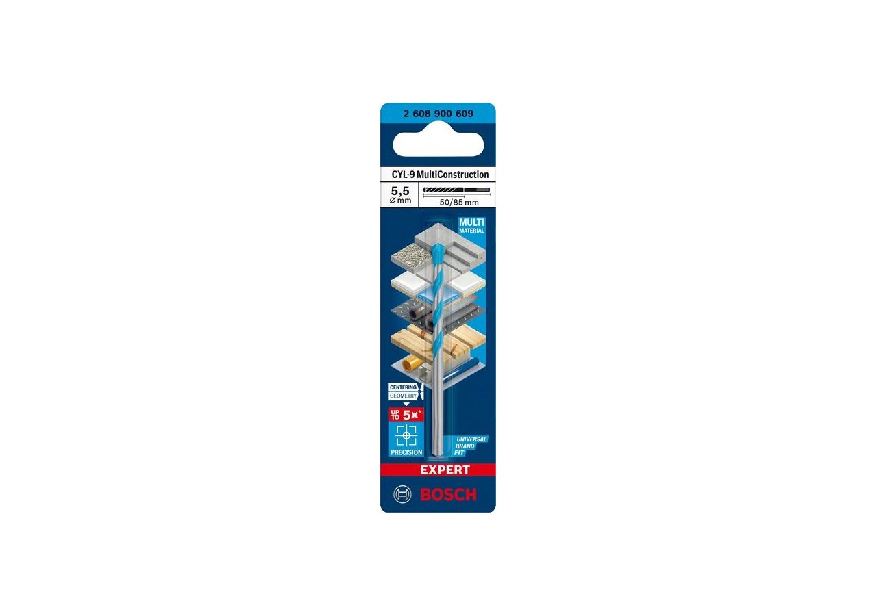 Foret Expert MultiConstruction CYL-9 5,5 x 50 x 85 mm, d 4,5 mm - 2608900609 - Bosch