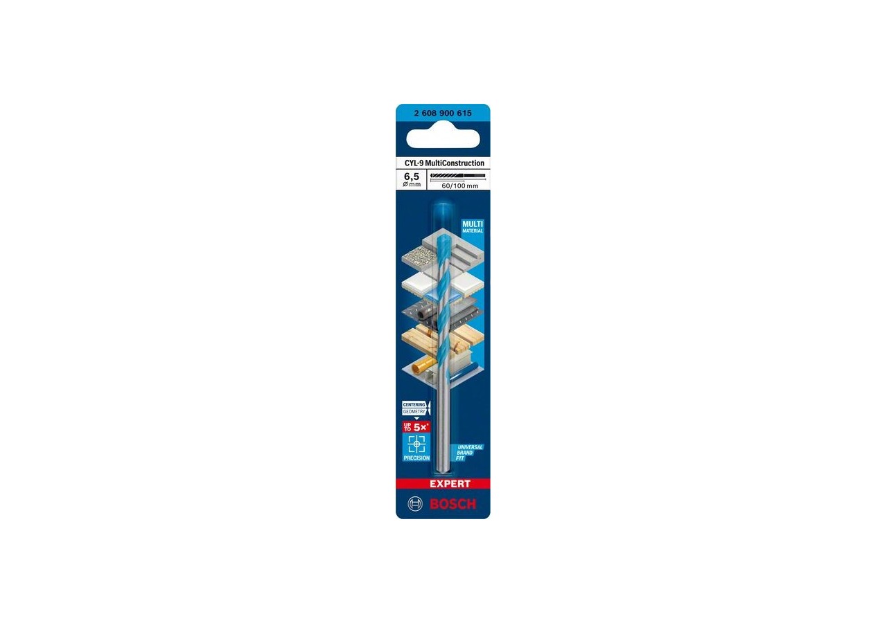 Foret Expert MultiConstruction CYL-9 6,5 x 60 x 100 mm, d 5,5 mm - 2608900615 - Bosch