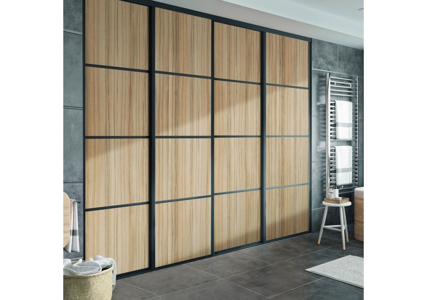 Façade de placard coulissante 4 portes Amazonie - Kazed : Confort'Mat
