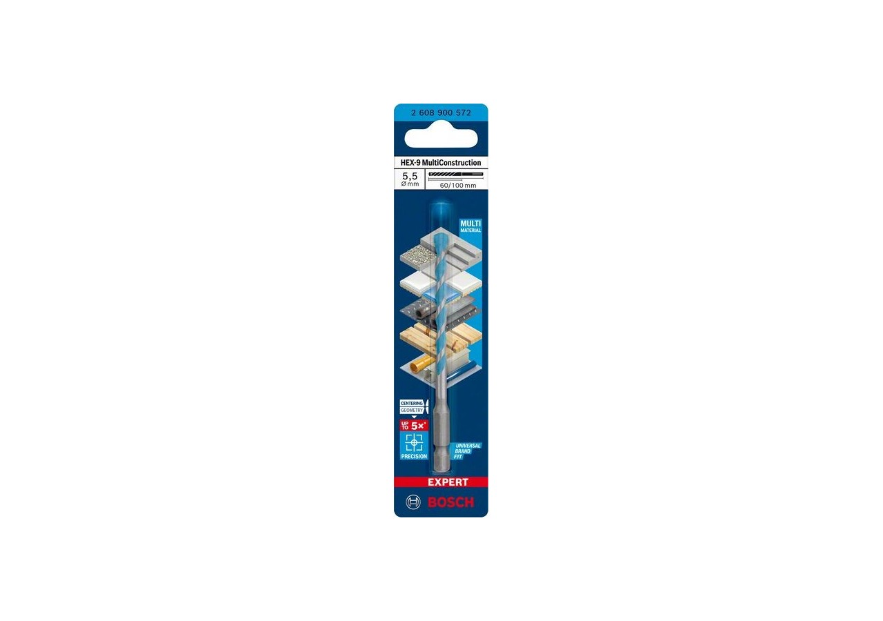 Foret Expert MultiConstruction HEX-9 5,5 x 60 x 100 mm - 2608900572 - Bosch