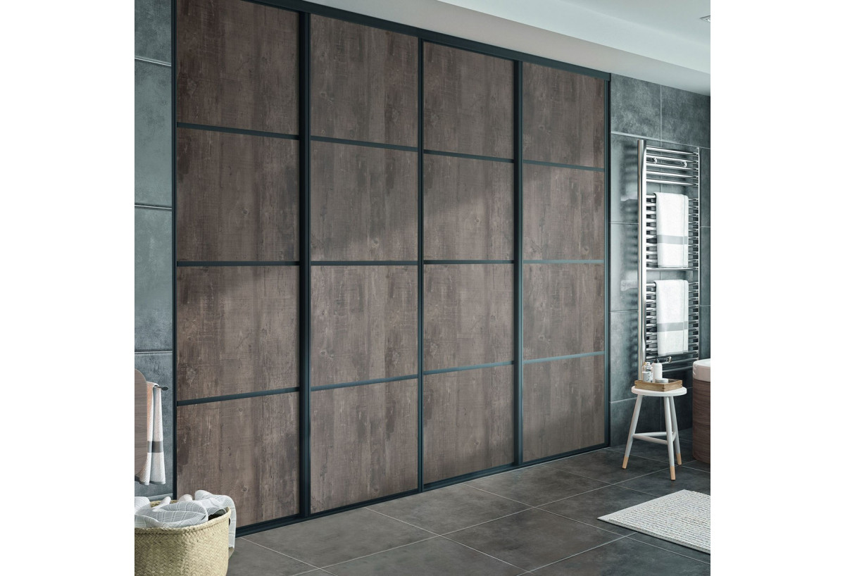 Façade de placard coulissante 4 portes Amazonie - Kazed : Confort'Mat