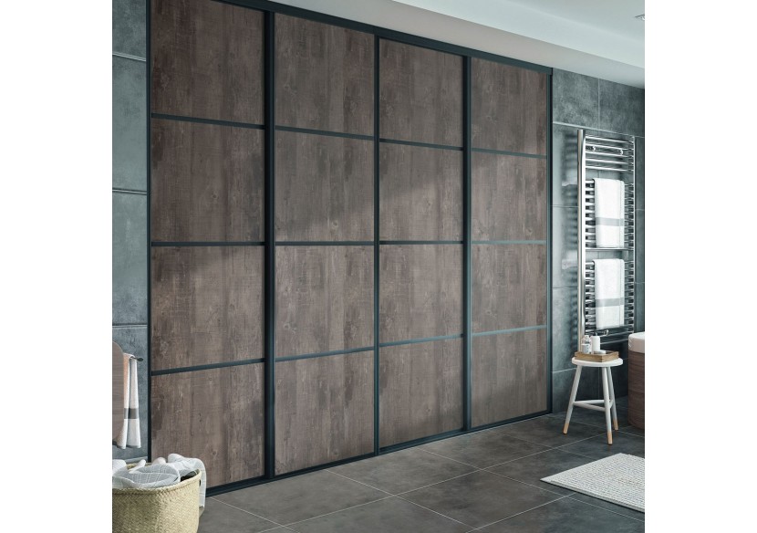 Façade de placard coulissante 4 portes Amazonie - Kazed : Confort'Mat