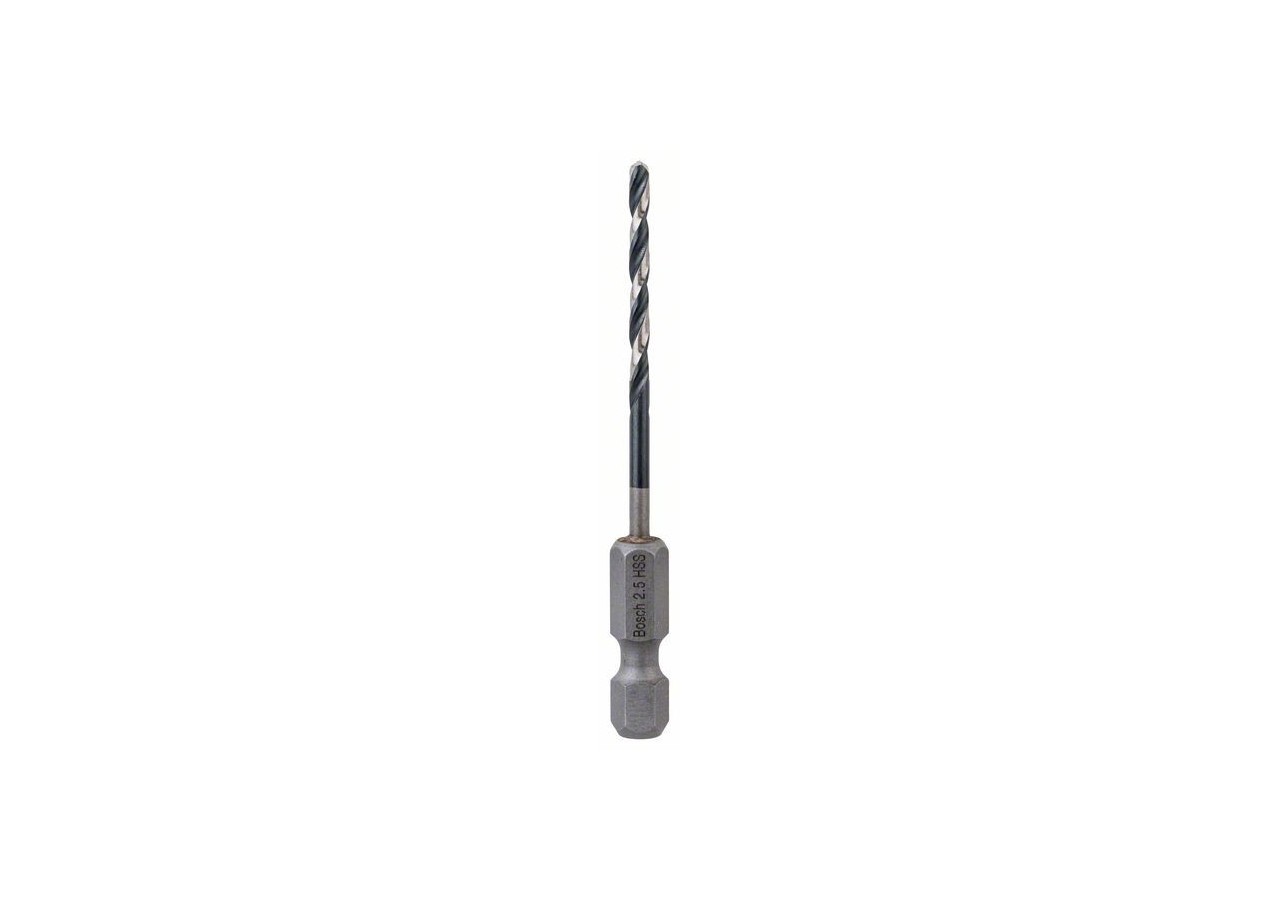 Foret hélicoïdal HSS à queue six pans 2,5 mm 2.5 x 30 x 69 mm Pack de 1 - 2608577047 - Bosch