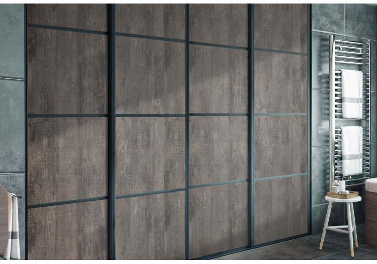 Façade de placard coulissante 4 portes Amazonie - Kazed : Confort'Mat