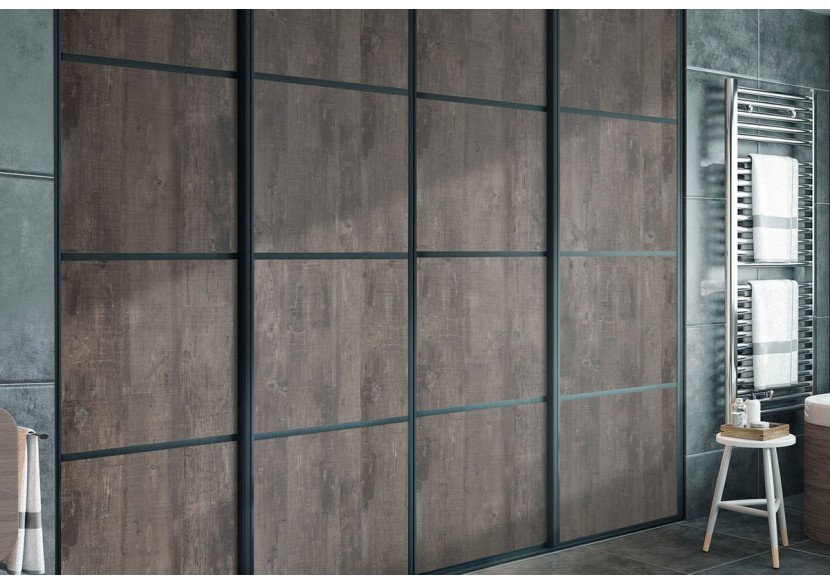 Façade de placard coulissante 4 portes Amazonie - Kazed : Confort'Mat