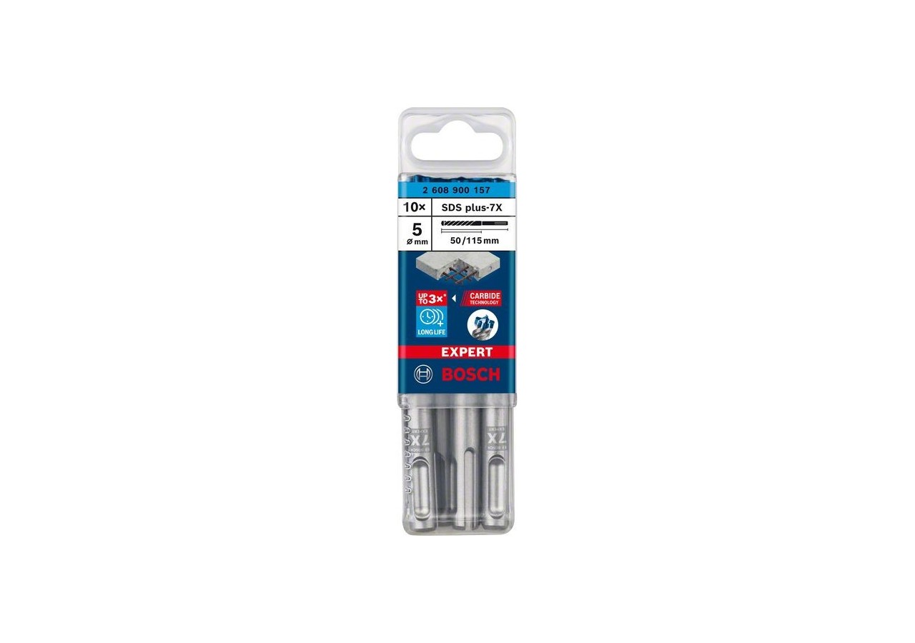 Foret pour perforateur Expert SDS plus-7X 5 x 50 x 115 mm - 2608900157 - Bosch